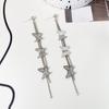 Pendientes Largos de Mariposa de Plata 925 Pendientes Elegantes con Borla Aguja de Plata Clip de Cojín Suave Pendientes de Clip para Placa de Incienso contra Mosquitos sin Agujeros en las Orejas