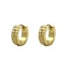 Bestseller Transfronterizo de Amazon Pendientes Geométricos Esmerilados con Forma de Engranaje para Mujer, Oro de 18 Quilates, Lujo Ligero, Pendientes de Gama Alta