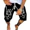 Shorts de Praia Europeu e Americano Transfronteiriços de Verão Caveira Caveira Impressão 3D Soltos Calças de Praia Moda Casual Masculino