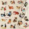 Parche de Bordado Adhesivo de Gatito Lindo y Divertido de Dibujos Animados Parche de Tela Bordada para Taza de Agua DIY Ropa Accesorios Equipaje