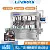 Línea de producción de máquina llenadora de lubricantes, máquina llenadora de líquidos tipo seguimiento de cuatro cabezales, máquina llenadora de aceite cuantitativa totalmente automática