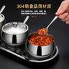 304 jarra de tempero de aço inoxidável caixa de tempero combinação terno com armazenamento de colher tempero pimenta gourmet pó frasco de sal tempero