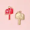 Colgante de Esmalte Rosa para el Día de San Valentín Accesorios para Pulsera DIY Colgante de Flor de Aleación Popular Transfronteriza Venta al por Mayor para Mujeres