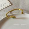 Pulsera Vintage Dorada de Serpiente Abierta Traje Año Nuevo de la Serpiente para Mujer Nicho de Alto Valor Anillo Exquisito