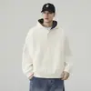 Sudadera casual versátil de manga larga para hombre, color liso, estilo callejero americano 2026, para primavera y otoño