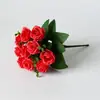 Flores artificiales al por mayor de fábrica, 5 cabezas, 10 flores, rosas pequeñas, decoración del hogar, ramos de boda, rosas artificiales al por mayor