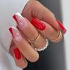 Uñas postizas transfronterizas europeas y americanas, uñas para usar tipo ataúd, blanco invierno, parche para uñas de copo de nieve, pieza de belleza para uñas a color, pieza para uñas francesas en forma de V