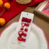 Pinza Roja Japonesa y Coreana para el Año Nuevo Infantil Accesorio para el Cabello de Bebé con Lazo de Dibujos Animados Conjunto Versátil para Niñas Adorno para el Cabello Pinza para el Cabello