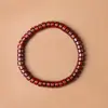 Pulseiras de Sândalo Sangue Novo Atacado, Pulseiras de Contas Budistas de Sândalo Vermelho Folha Pequena, Acessórios Pulseiras de Contas de Oração Estilo Masculino Material Antigo