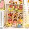 Caixa de Exibição Pessoas Estelares à Prova de Poeira Vinil Transparente Boneca Brinquedo de Pelúcia Rack de Armazenamento Estatueta de Mesa Mini Vitrine