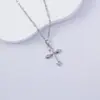 Collar de Acero de Titanio para Mujer, Venta Caliente Transfronteriza Moda Colgante de Cruz, Lujo Ligero, Joyería de Cadena para Clavícula Electrochapada de Alta Gama
