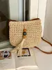 Bolsa de Paja Estilo Nuevo para Vacaciones en la Playa junto al Mar Transfronteriza 2026 Bolso Cubo para Mujer Bolso de Hombro Cruzado Versátil de Moda