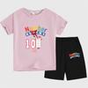 Blocos de construção digitais numberblocks roupas camiseta de manga curta conjunto infantil de tops e calças desenho animado estampado ins moda