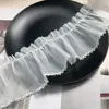 Ribete de Encaje Plisado con Volantes de Gasa Blanca de 7.5 cm de Ancho Decoración Textil para el Hogar Ropa de Muñeca Pet Lolita