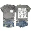 Era de mamá de bolos diversión de bolos cuello redondo casual para mujer capa base camiseta Amazon transfronteriza holgada manga corta