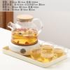 Té de la Tarde de Lujo Ligero Tetera de Flores Vela Hirviendo Té Resistente a Altas Temperaturas Salón de Belleza Juego de Té de Flores y Plantas Té de Frutas de Vidrio Vela de Ciruela Excelente