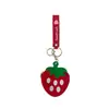 Dibujos Animados Lindo Silicona Fruta Fresa Monedero Llavero Colgante Llave de Coche Colgante de Mochila Venta al por Mayor