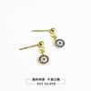 Aretes Ojo del Diablo de plata esterlina S925 nuevos aretes sencillos de moda con ojos azules personalidad aretes que combinan con todo