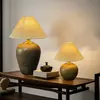 Estilo Wabi-Sabi Nova Luminária de Mesa Decorativa Chinoiserie para Estudo Quarto Pousada Normcore Japonês Vaso de Cerâmica Luminária de Mesa Retro para Cabeceira Sala de Estar