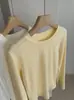 Camiseta de Manga Larga KEKEZOON 2026 Otoño Nueva Ajustada Color Sólido Camiseta Básica 9017