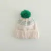 Gorros de Lana Tejidos Cálidos y Cortavientos para Niños, Lindos Gorros de Punto con Bola de Pelo para Niños, Gorros Rectos Nuevos para Bebé Niña, Exportación