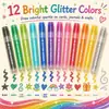 Set de manualidades DIY para niños con 12 bolígrafos de glitter transfronterizos, marcadores de glitter para tarjetas de felicitación, journaling y graffiti artístico