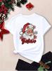 Natal Feminino Manga Curta Transfronteiriço Suporte Total Meio Suporte AliExpress Amazon TIKTOK Top Camarão TEMU