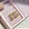 Anillo de Plata con Pedrería Aguja de Plata Estilo Fresco Circonia Pendientes de Botón de Doble Capa en Forma de C Pendientes Simples de Moda Joyería para Orejas de Lujo Ligero Sensación de Gama Alta