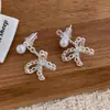 Pendientes de Encaje con Borde de Encaje y Lazo Lujo Accesible Pendientes Versátiles de Gama Alta Diseño Único de Nicho Pendientes de Moda para Mujer