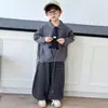 Conjunto de Camisa Masculina Estilo Primavera e Outono 2026 Novas Roupas Infantis Estilo Coreano Roupas de Bebê para Outono Conjunto de Duas Peças Estilo Preguiçoso Tendência