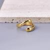 J101 Anillo de abrazo de manos de acero inoxidable con personalidad de moda estilo ins transfronterizo europeo y americano chapado en oro de 18k anillo para mujer
