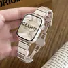 Aplicable para banda de reloj de acero inoxidable estilo bambú para Apple Watch, correa de reloj iwach10 de una sola cuenta para mujer con diseño de "cintura pequeña".