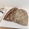 Viento Perezoso Sombrero de Montón de Cabeza Grande para Mujer Otoño e Invierno Moda Jersey Sombrero de Luna Sombrero para el Frío Cara Pequeña Sombrero Baotou para Mujer