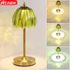 Lámpara de Mesa de Metal con Flor Pequeña de Vidrio Ámbar Transfronteriza, Lámpara de Atmósfera para Mesita de Noche de Dormitorio, Luz Nocturna Táctil Recargable