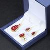 Accesorio de Calabaza de Cinabrio Natural con Colgante Incrustado de Arena Púrpura y Dorada Anillo Pendientes para Mujer Joyería Tendencia Nacional