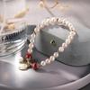 Pulsera de Perlas de Agua Dulce Badu para Mujer Nuevo Estilo Coreano Marca de Nicho Fu Pulsera de Cinabrio Pulsera de Perlas Casual y de Alta Gama
