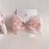Nuevo Estilo Dulce de Princesa Estilo Rosa Par de Pinzas de Presión con Lazo de Cinta para Niños Clip BB Diadema Accesorios para el Cabello Tocado