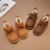 Zapatos de Algodón para Niñas 2026 Invierno Nuevo Carpincho Cabeza Grande Botas de Nieve para Niños Botas de Algodón Engrosadas con Felpa Zapatos de Pan