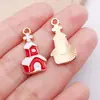 Mezcla 20 Colgante de Aleación Navideño con Goteo de Aceite Rojo de Papá Noel Reno Copo de Nieve DIY Pulsera Accesorios de Joyería