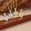 Collar de Corazón de Circonia de Moda de Venta Caliente Transfronterizo Europeo y Americano Chapado en Oro Completo de Diamante Cadena para Clavícula Versátil Hip-Hop Moderno Colgante