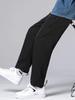 Calças esportivas da moda masculinas, outono e inverno, calças casuais simples, soltas e retas, calças masculinas, calças forradas de lã