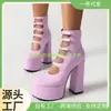 Novos Sapatos Femininos Versáteis e da Moda em Roxo, Disponíveis para Venda Transfronteiriça, Sapatos Femininos de Tamanho Grande, Modernos e Prontos para Envio, Fornecimento Direto da Fábrica de Sapatos Femininos de Chengdu