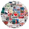 50 marca de moda estilo britânico caderno bagagem skate carro copo d'água adesivos decorativos grafite atacado