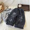 Jeans cálidos forrados de forro polar de invierno para niños y niñas, nueva colección otoño/invierno 2026, con lindos estampados de dibujos animados y un diseño de pierna recta para usar al aire libre