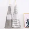 Delantal de cocina de algodón y lino antifouling engrosado de cintura ropa protectora de cocina moda coreana simple peto para adultos mujeres
