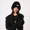 Gorro de invierno para mujer, de felpa, de color liso, con protección para las orejas, grueso y cálido, de lana tejida a prueba de frío.