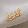 Novos Brincos de Cavalo do Ano Zodiacal com Cravação de Zircônia Estilo Chinês Retrô, Brincos de Luxo Leve de Alta Qualidade, Acessórios de Orelha Modernos e Exquisitos para Mulheres