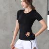 Playera Deportiva para Mujer Aspecto Adelgazante Ropa Popular para Fitness Correr Sexy Delgada Secado Rápido Top Yoga Manga Corta Verano Elástica
