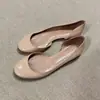 Sensación de Piel de Oveja~Estilo Retro Piel Genuina Suave Zapatos Planos de Punta Redonda con Corte Lateral para Mujer, Zapatos de Abuela Negros de Piel Suave sin Cordones de Boca Baja
