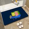 Felpudo de Barro Diatomeas de Dibujos Animados Anime Bob Esponja, Felpudo para Puerta de Baño Resistente a Manchas y al Desgaste, Felpudo Antideslizante Absorbente de Agua para Baño